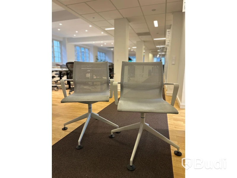 Kontorsstolar, 2 st - Vitra Physix utan hjul, vit/grå med tygsits