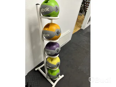 5 st double grip medicine ball med stativ