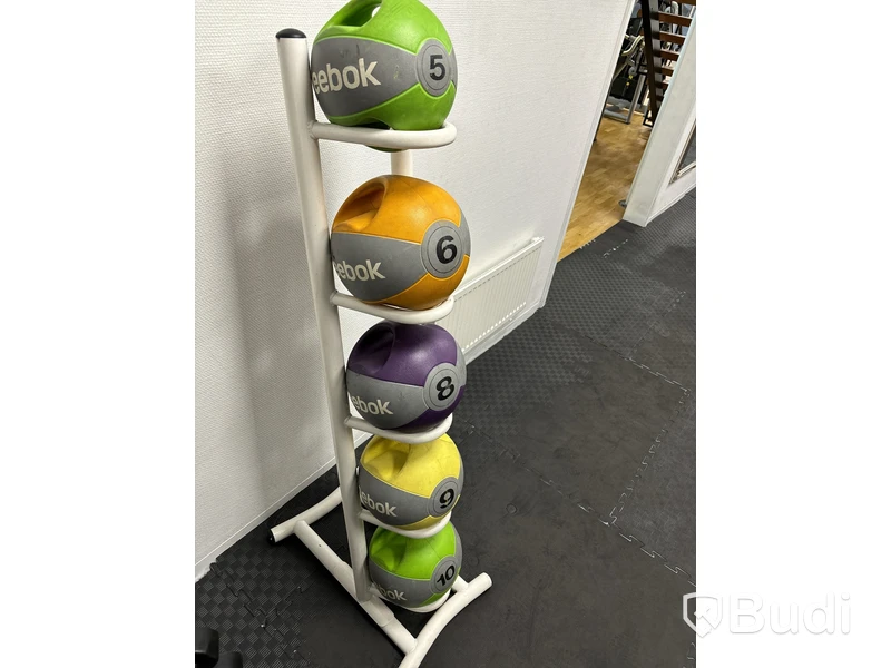 5 st double grip medicine ball med stativ