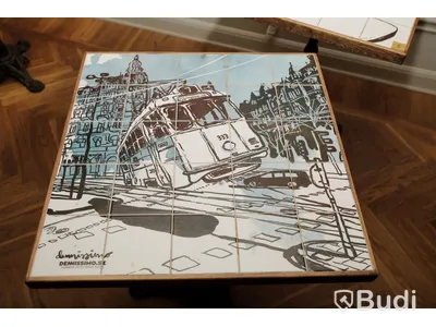 Set om två stycken bord i Stockholmsmotiv. Design Dennis Wojda