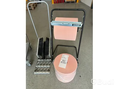 Rostfri vagn, pappershållare & skoborste
