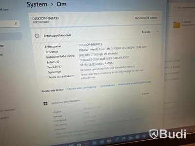 Dator Lenovo Thinkpad E15 core I5 11th gen 8 GB RAM