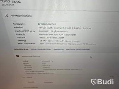 Dator Lenovo Thinkpad E15 core I5 11th gen 8 GB RAM