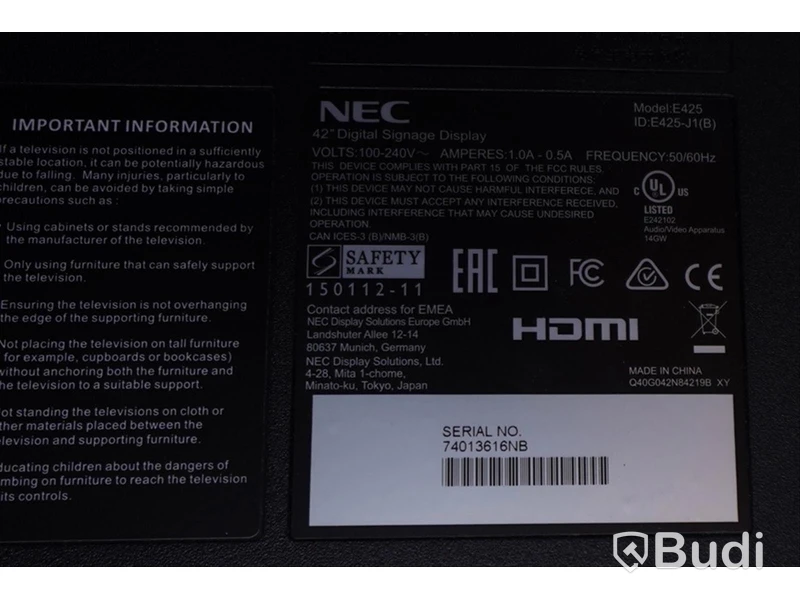 TV 42” NEC E425