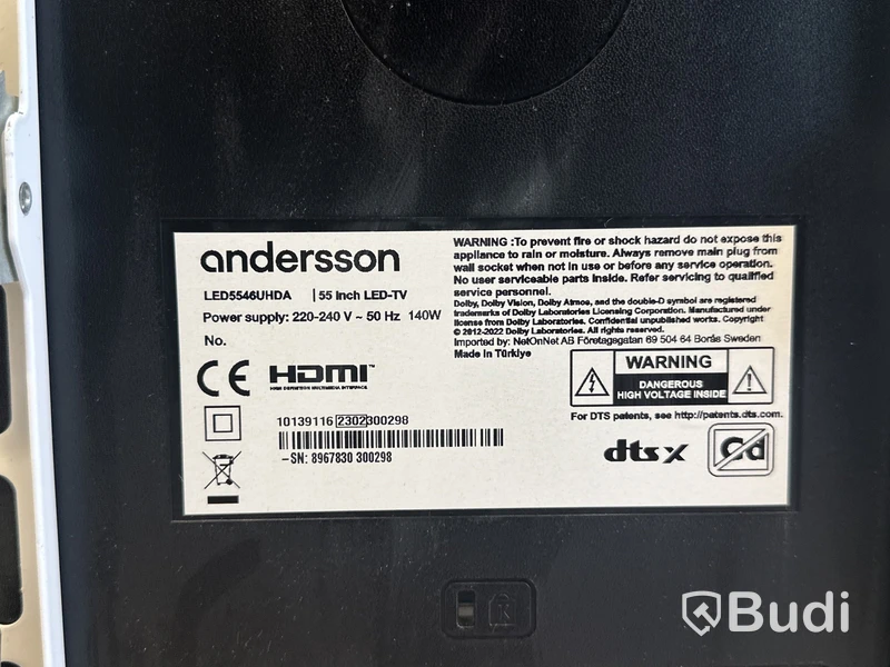 TV-skärm Andersson, LED5546UHDA, 55 tum 4K LED TV med Android OS och inbyggd Chromecast