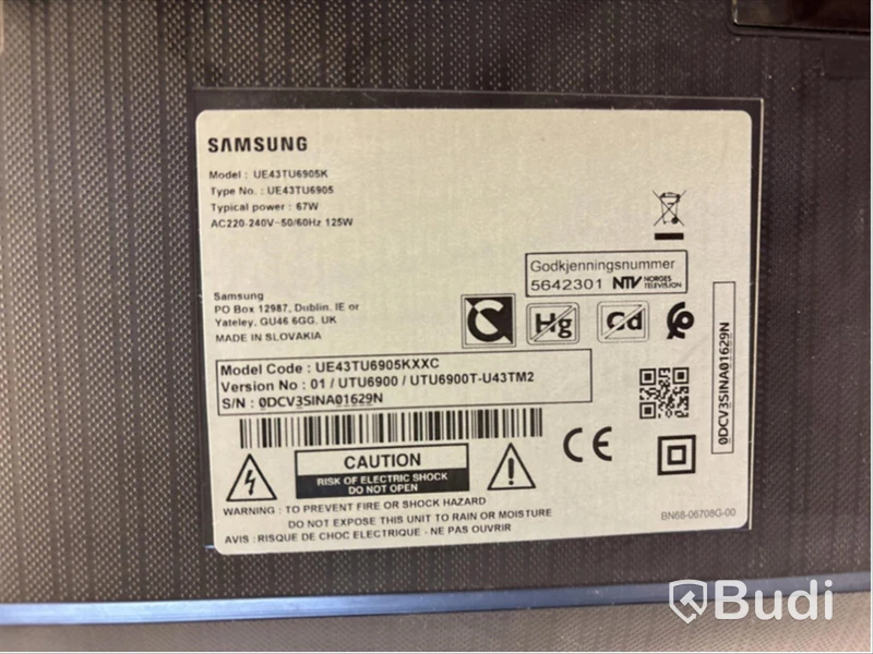 TV-skärm Samsung, UE43TU6905k, 43 tum