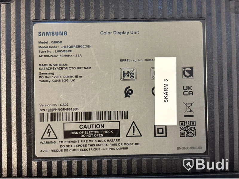 Tv-skärm Samsung, QB65R, 65 tum smart digital signage display 4K