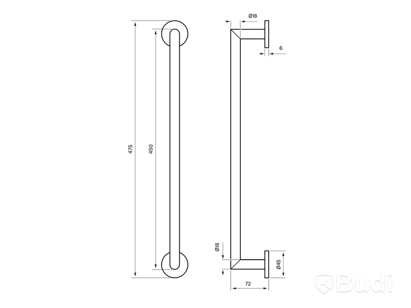Handduksstång 450 mm. Tapwell, TA211-450 Ascot Grey, Ord. pris inkl. moms: ca 800 kr