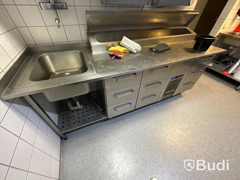 Rostfri kylbänk med ho och ränna - Coolpart
