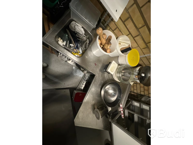 Rostfri hörnbänk med ho