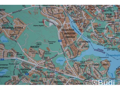 Karta Stockholm - 170 x 140 cm, aluminiumram, Norstedts kartor AB.