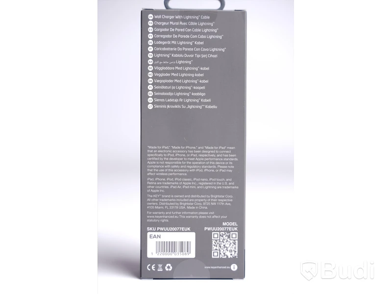 Mobilladdare 4st - Key, Wall Charger With Lightning Cable. Ny, Obruten förpackning.