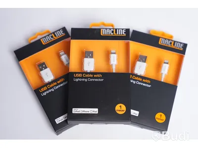 USB-kabel 3 st. - MACLINE, Lightning connector 1 m. Ny, Obruten förpackning.