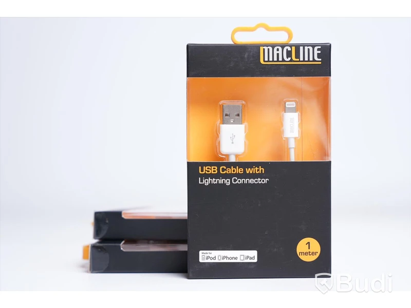 USB-kabel 3 st. - MACLINE, Lightning connector 1 m. Ny, Obruten förpackning.