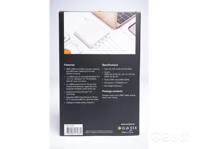 Laddare USB, MacLine Multicharger 80W 1xUSB-C och 1xUSB-A. Ny, Obruten förpackning.