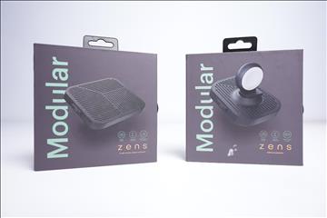 Trådlös modulladdare, 2 delar. - Zens,  USB hub-extension & Single wireless charger extension. Ny.