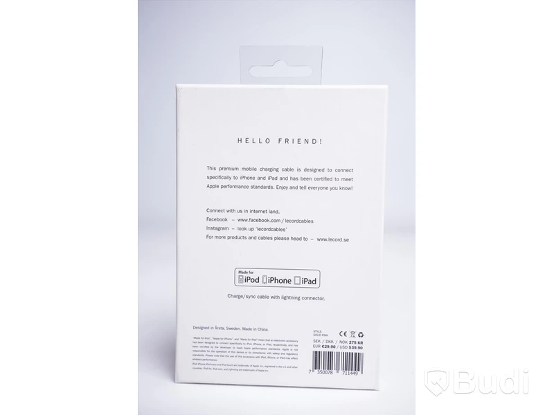 Laddsladd 3st - LE CORD, Premium charge and sync cable. Ny, Obruten förpackning.