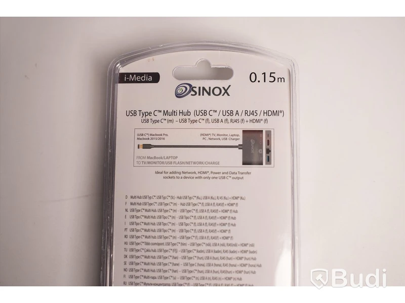 Multiadapter 2st USB-C, Sinox USB C Multi Hub. Ny, Obruten förpackning.
