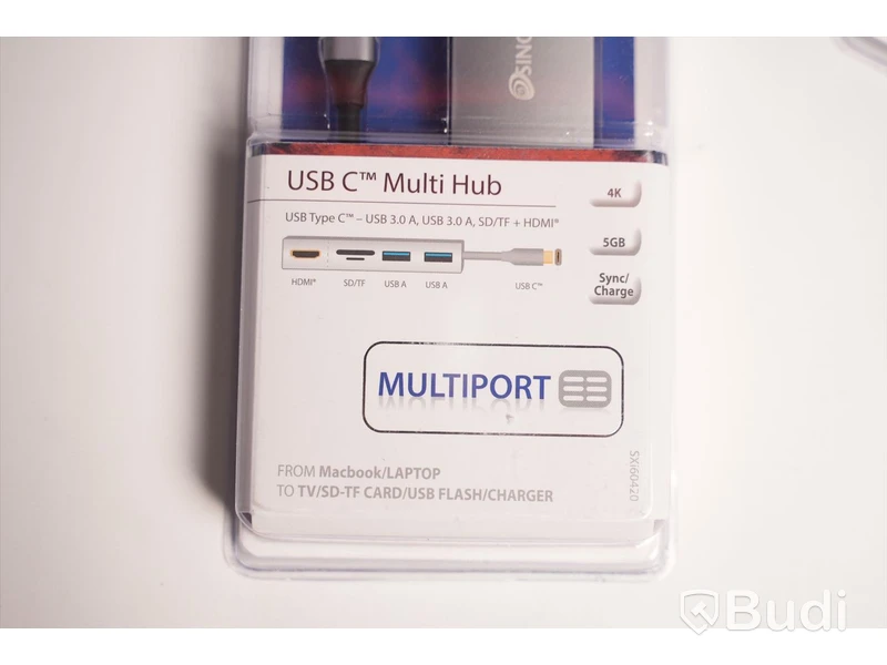 Multiadapter 2st USB-C, Sinox USB C Multi Hub. Ny, Obruten förpackning.