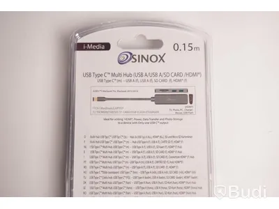 Multiadapter 2st USB-C, Sinox USB C Multi Hub. Ny, Obruten förpackning.