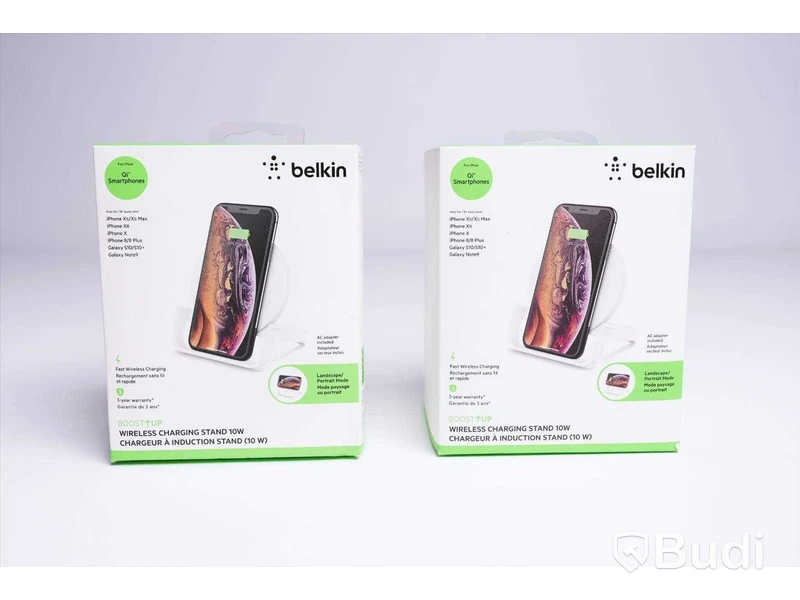 Trådlös laddningsstation - 2 st. 10 W, vit, Belkin. Ny, Obruten förpackning.
