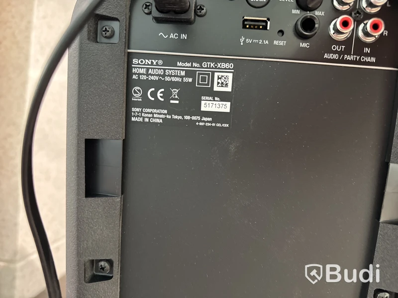 Högtalare, Sony GTK-XB60