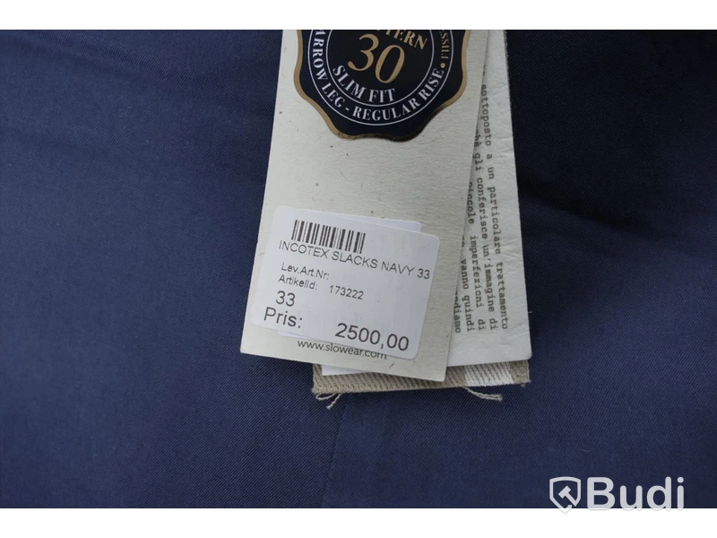 Byxor - Incotex Slacks Navy Slim Fit (W33). Nypris 2500kr