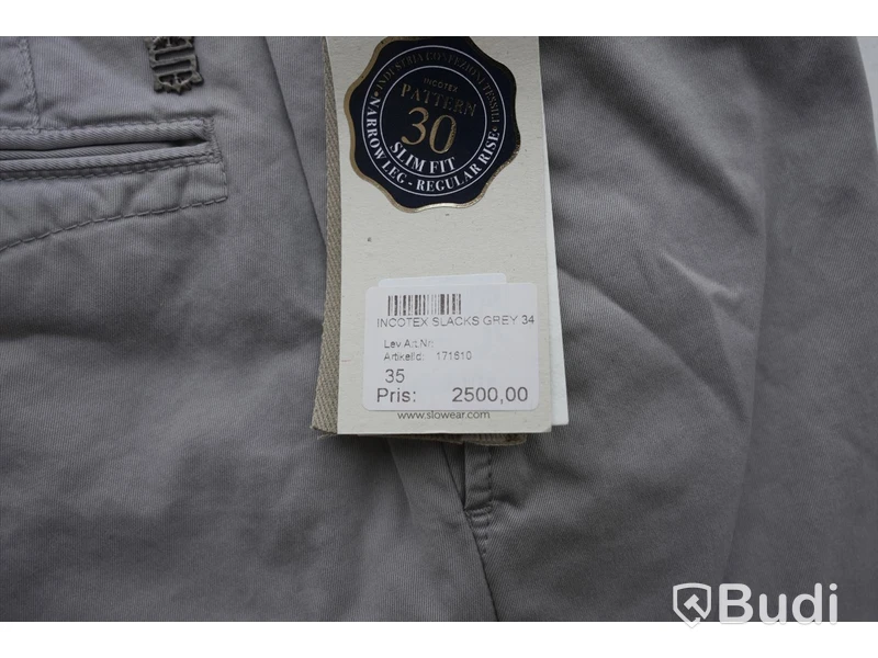 Byxor - Incotex Slacks Grey Slim Fit (W35). Nypris 2500kr