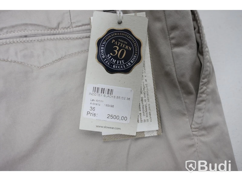 Byxor - Incotex Slacks Beige Slim Fit (W36). Nypris 2500kr
