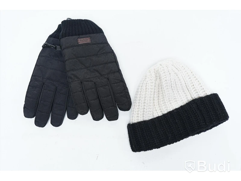 Handskar och mössa - Barbour Banff Quilted Gloves (storlek L) , Hackett The Terrace chunky knit (Storlek Onesize)