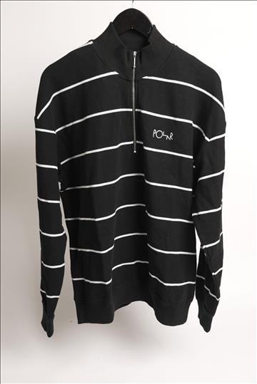 Tröja - POLAR Stripe zip Neck sweat, Svart (Storlek L) Ca Nypris 1200 kr