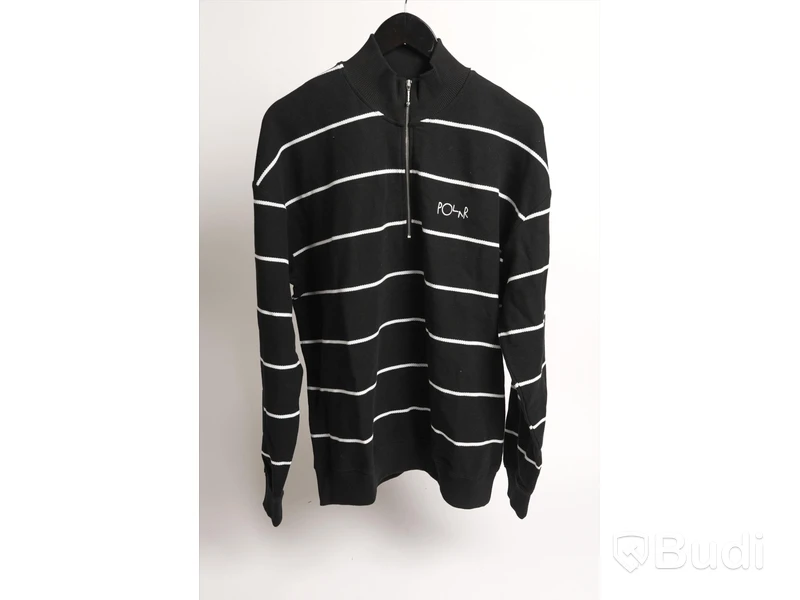 Tröja - POLAR Stripe zip Neck sweat, Svart (Storlek L) Ca Nypris 1200 kr