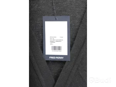 Cardigan - Fred Perry, Lamb wool, Svart (Storlek L)  Ca Nypris 2000 kr