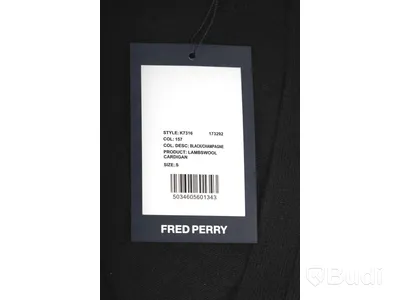 Cardigan - Fred Perry, Lamb wool, Svart (Storlek S)  Ca Nypris 2000 kr