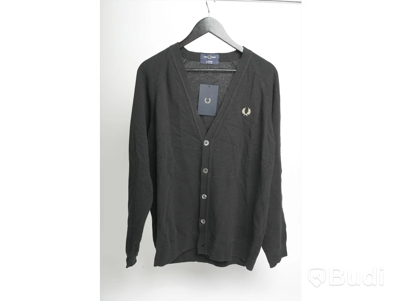 Cardigan - Fred Perry, Lamb wool, Svart (Storlek S)  Ca Nypris 2000 kr
