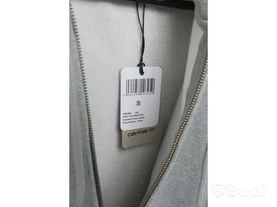 Hoodie med dragkedja- Carhartt, Hooded chase jacket, grey heather/ gold  (Storlek S)