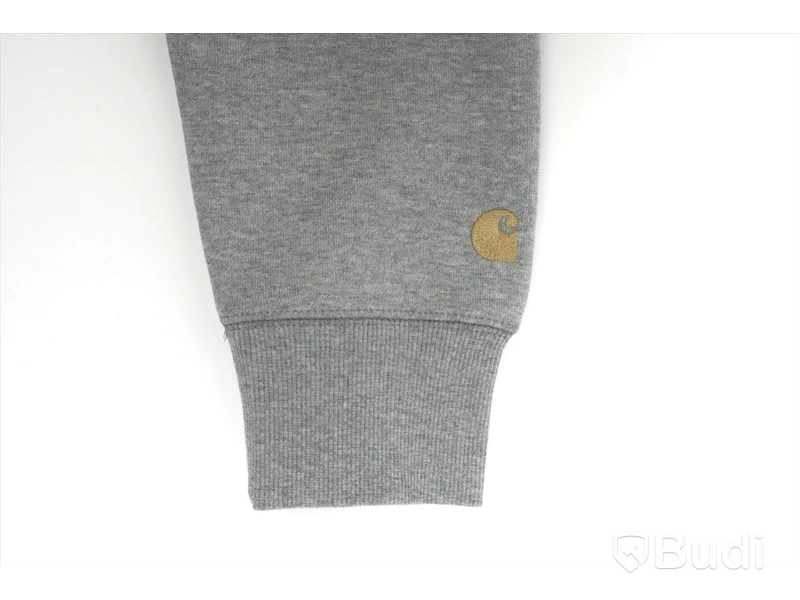 Hoodie med dragkedja- Carhartt, Hooded chase jacket, grey heather/ gold  (Storlek S)