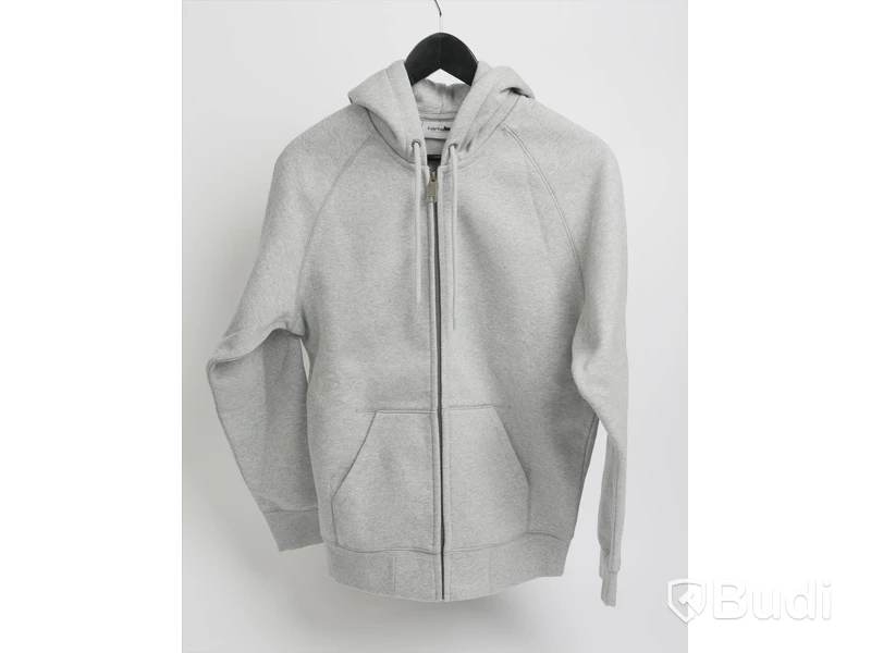 Hoodie med dragkedja- Carhartt, Hooded chase jacket, grey heather/ gold  (Storlek S)