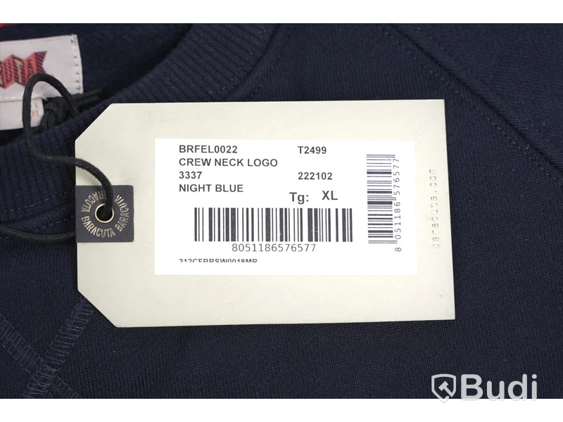 Tröja - BARACUTA, Crew Neck Logo, Night Blue (Storlek XL)
