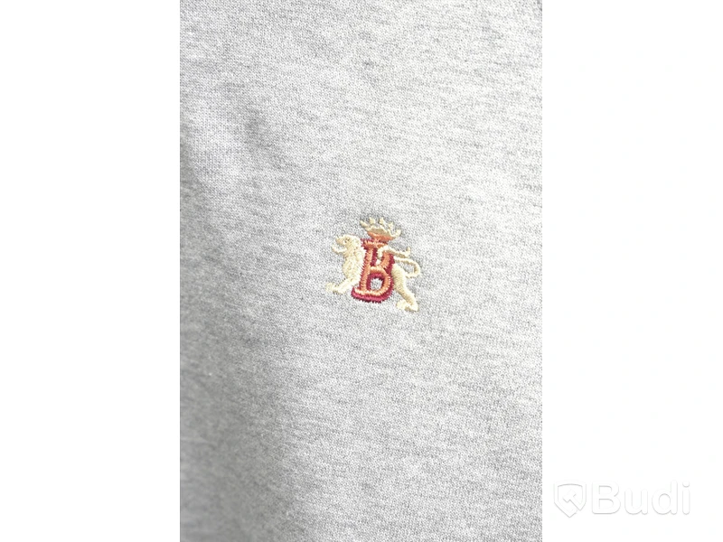 Hoodie - BARACUTA, Hoodie Logo Sweater, Grey Melange (Storlek S)