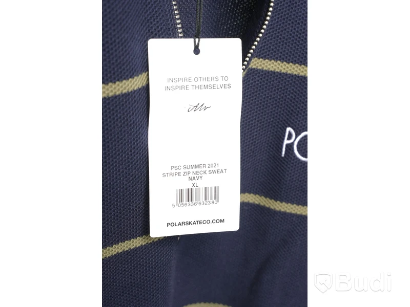 Tröja - POLAR, Stripe zip neck sweat, Navy (Strl XL)  ca Nypris: 1200 kr