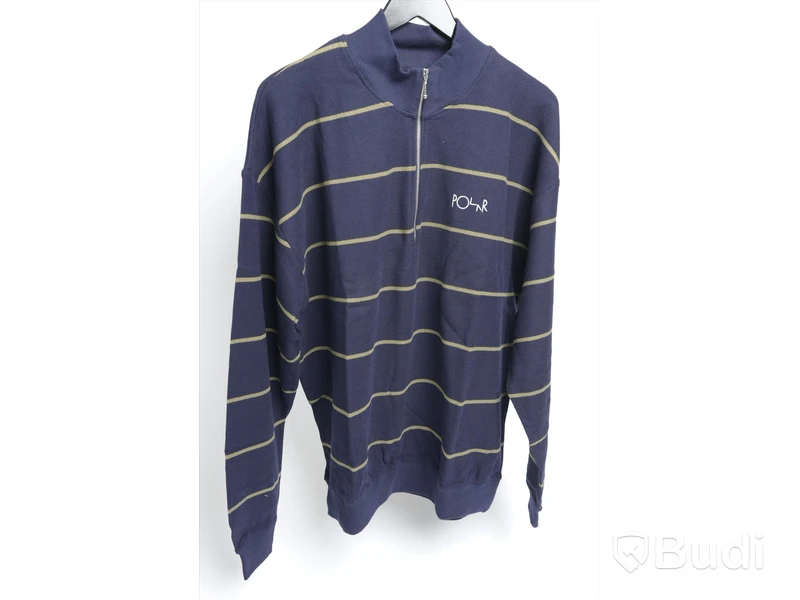Tröja - POLAR, Stripe zip neck sweat, Navy (Strl XL)  ca Nypris: 1200 kr