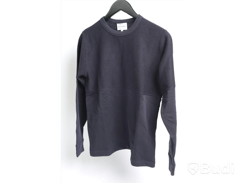 Tröja - NORSE PROJECTS, Halfdan LS Terry Dark, Navy (Strl S)  Nypris: 1300 kr