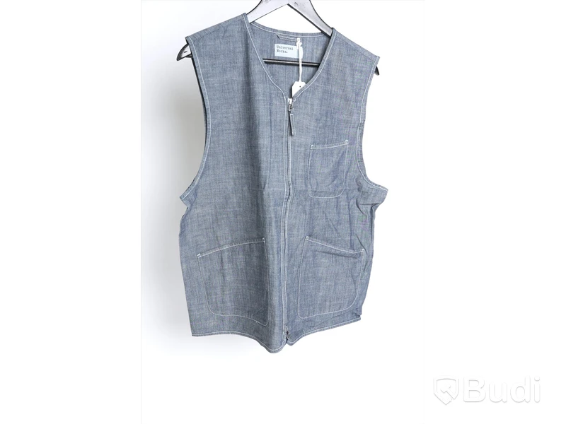 Väst - Universal Works. Zip waistcoat chambray (Strl XL) Nypris: 1100 kr