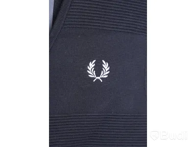 Väst - Fred Perry, Texture Zip Through Tank, Black Navy (Strl S) Nypris: 1350 kr