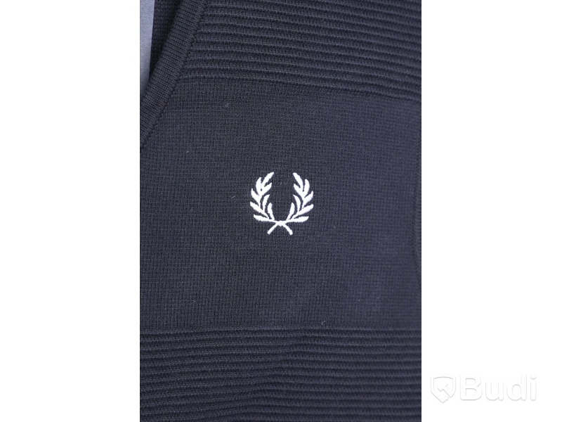 Väst - Fred Perry, Texture Zip Through Tank, Black Navy (Strl S) Nypris: 1350 kr