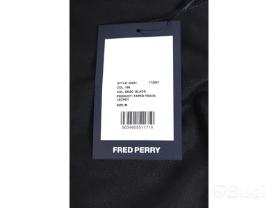 Jacka - Fred Perry, Taped Track Jacket, Svart (Strl M) Ca Nypris: 900 kr