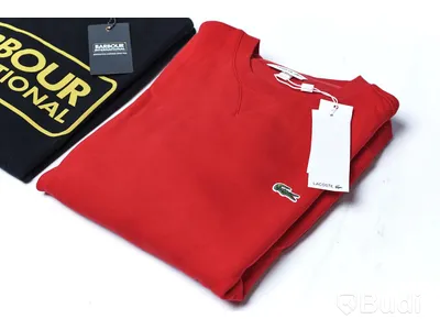 2 st långärmade tröjor/ Crew Neck Sweatshirt - Lacoste & Barbour (Storlek L). Nypris 2300kr.