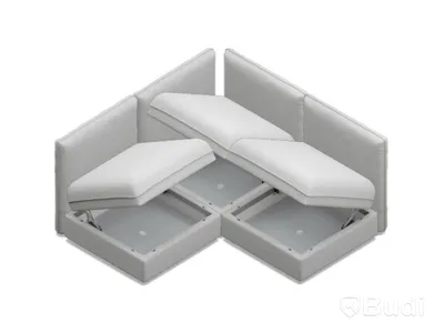 Soffa - Vallentuna, IKEA. 3-sits, modulsoffa med förvaring, marinblå. Nedmonterad.