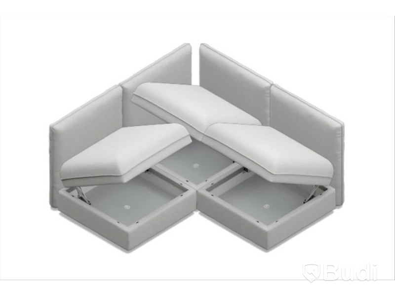 Soffa - Vallentuna, IKEA. 3-sits, modulsoffa med förvaring, marinblå. Nedmonterad.